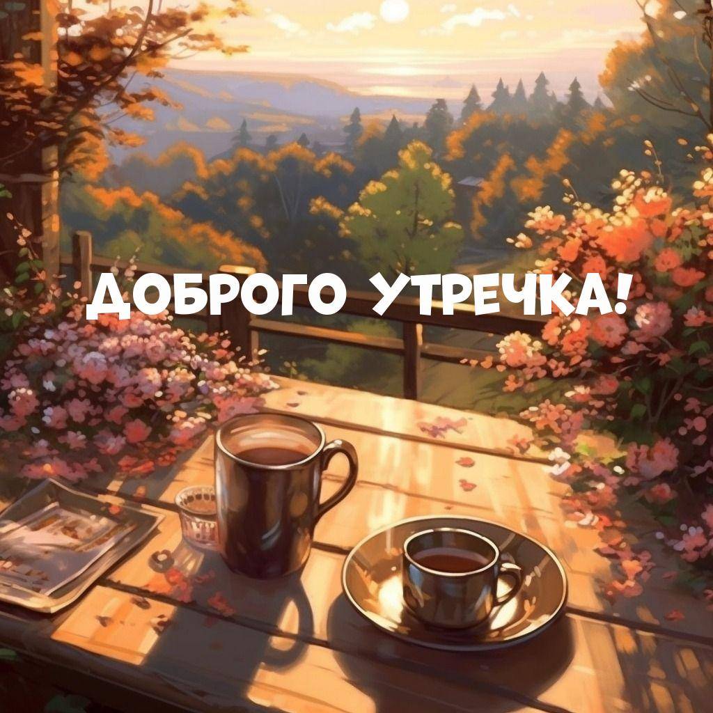 Утро, уютная терраса с напитками на столе