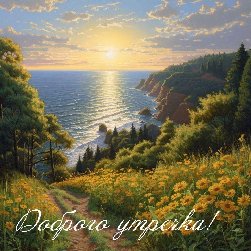 Утро, живописное побережье с восходом или закатом солнца